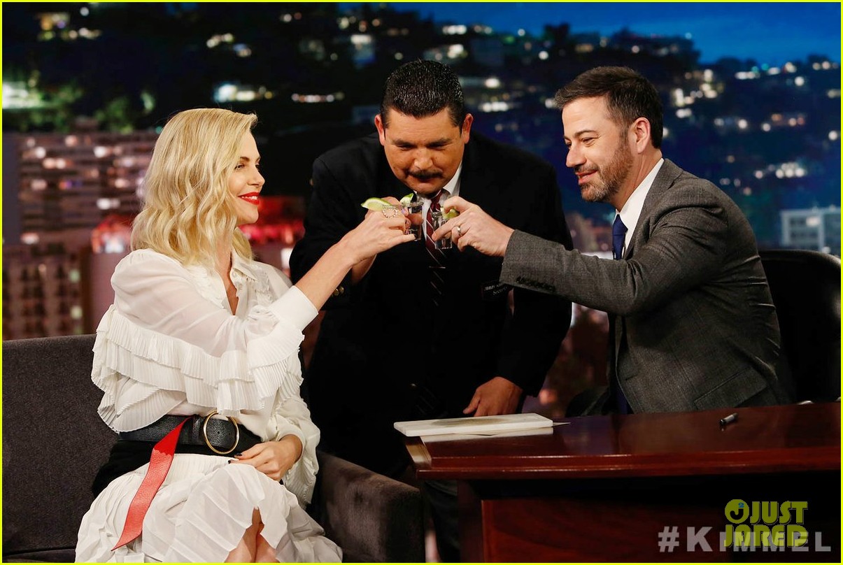 charlize theron explains on jimmy kimmel how her mom became her weed dealer 064047856