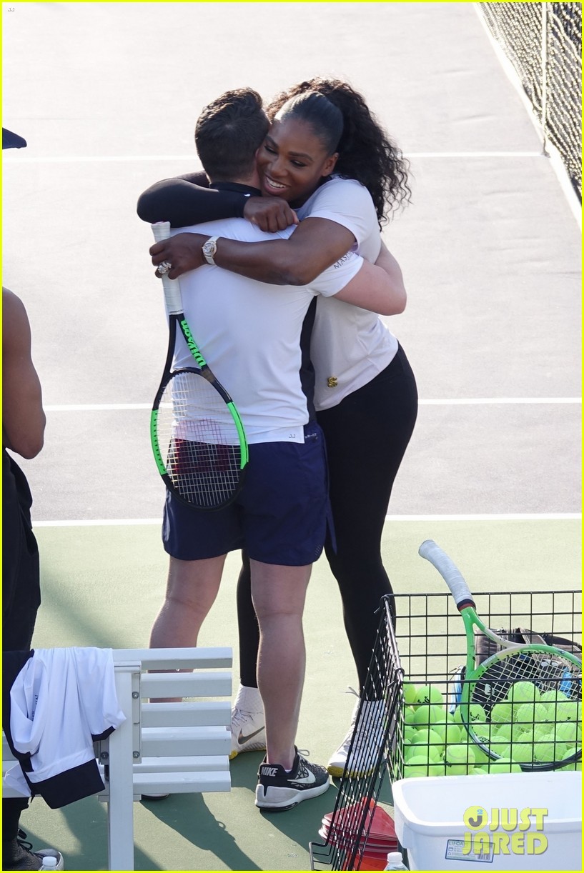 serena williams colton haynes compete in charity tennis match 034047110