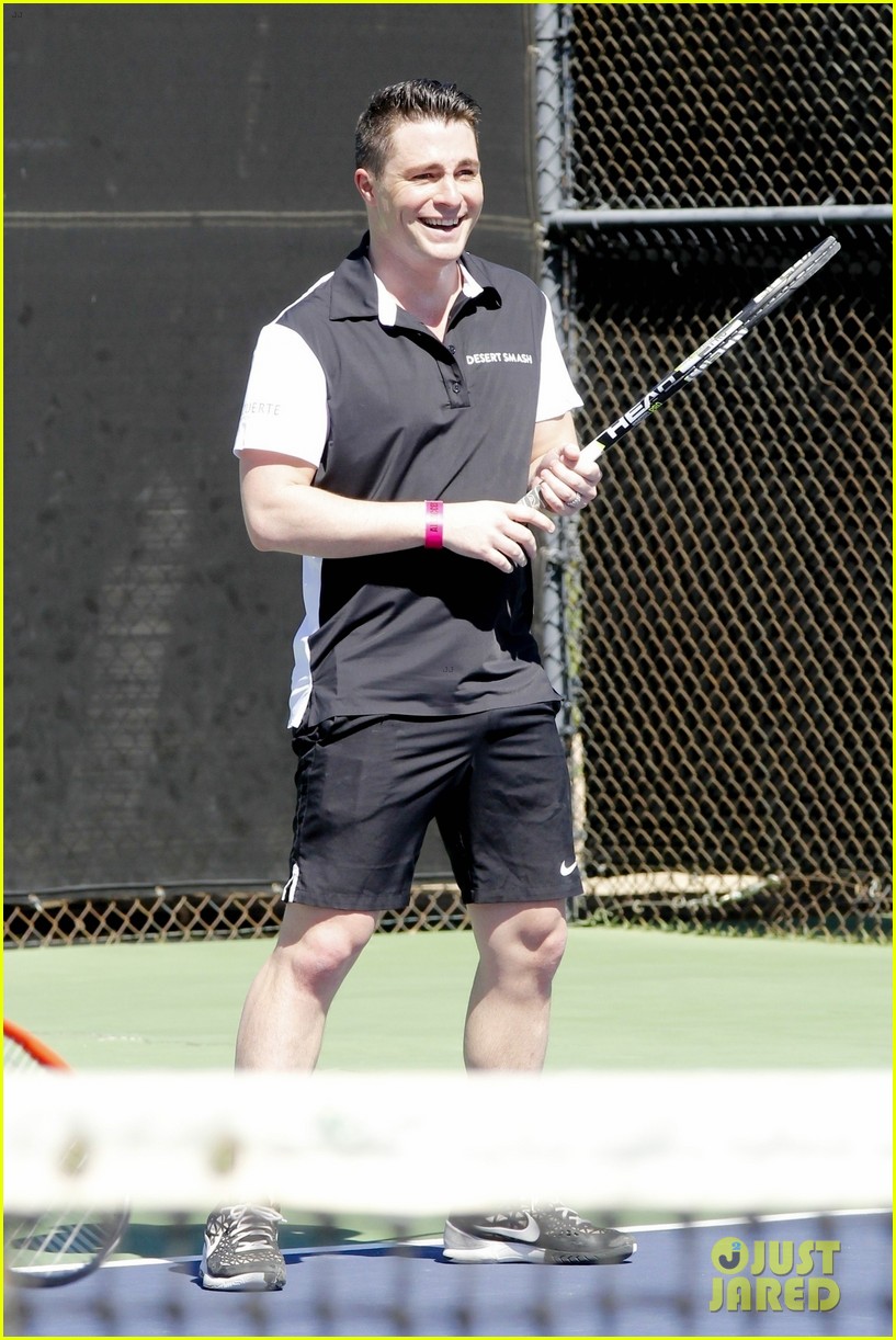 serena williams colton haynes compete in charity tennis match 094047116