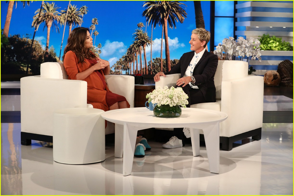 Ellen DeGeneres Helps Eva Longoria Pick Out a Baby Name Watch! Photo