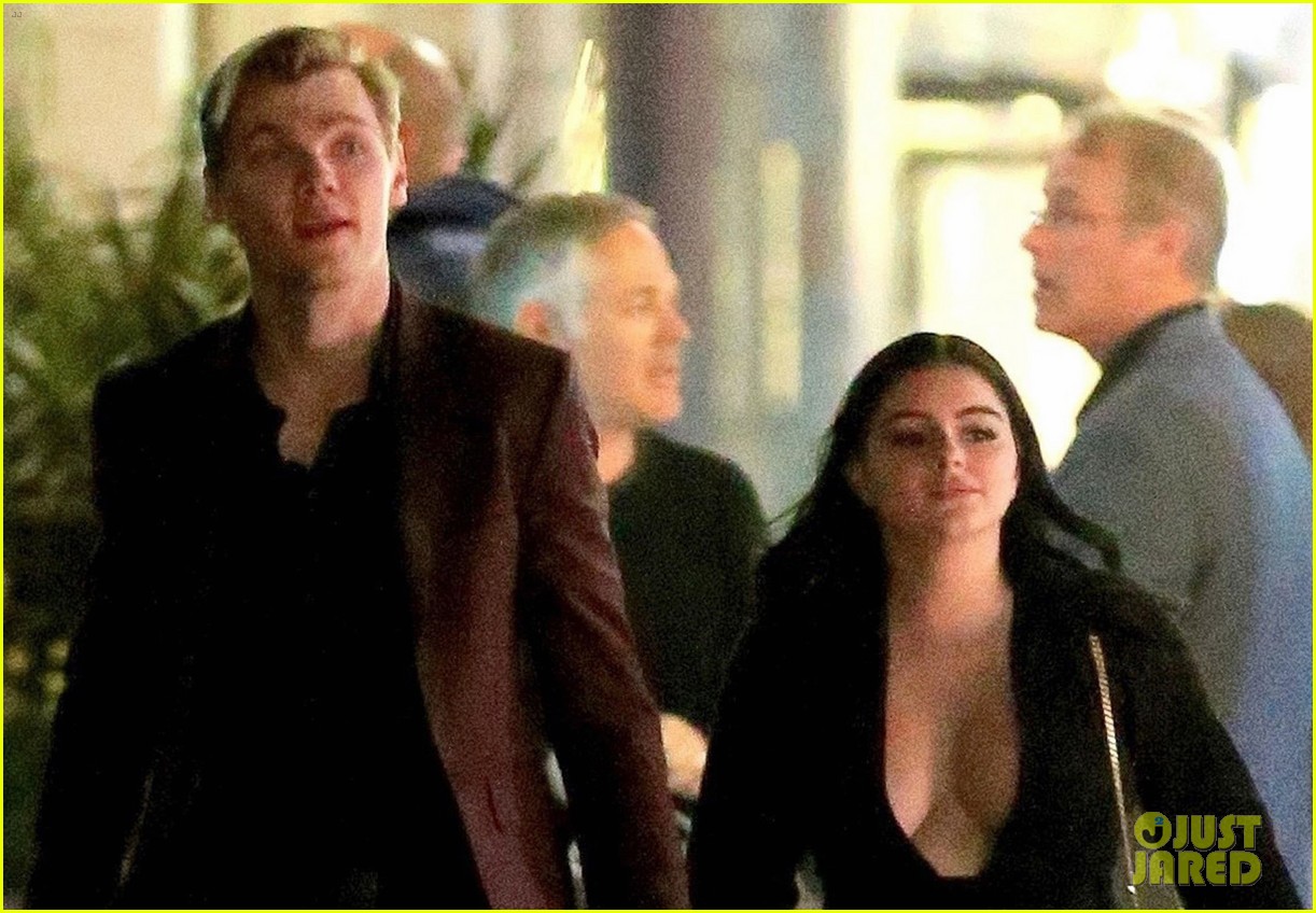 ariel winter dons plunging black romper for date night with levi meaden 044066899