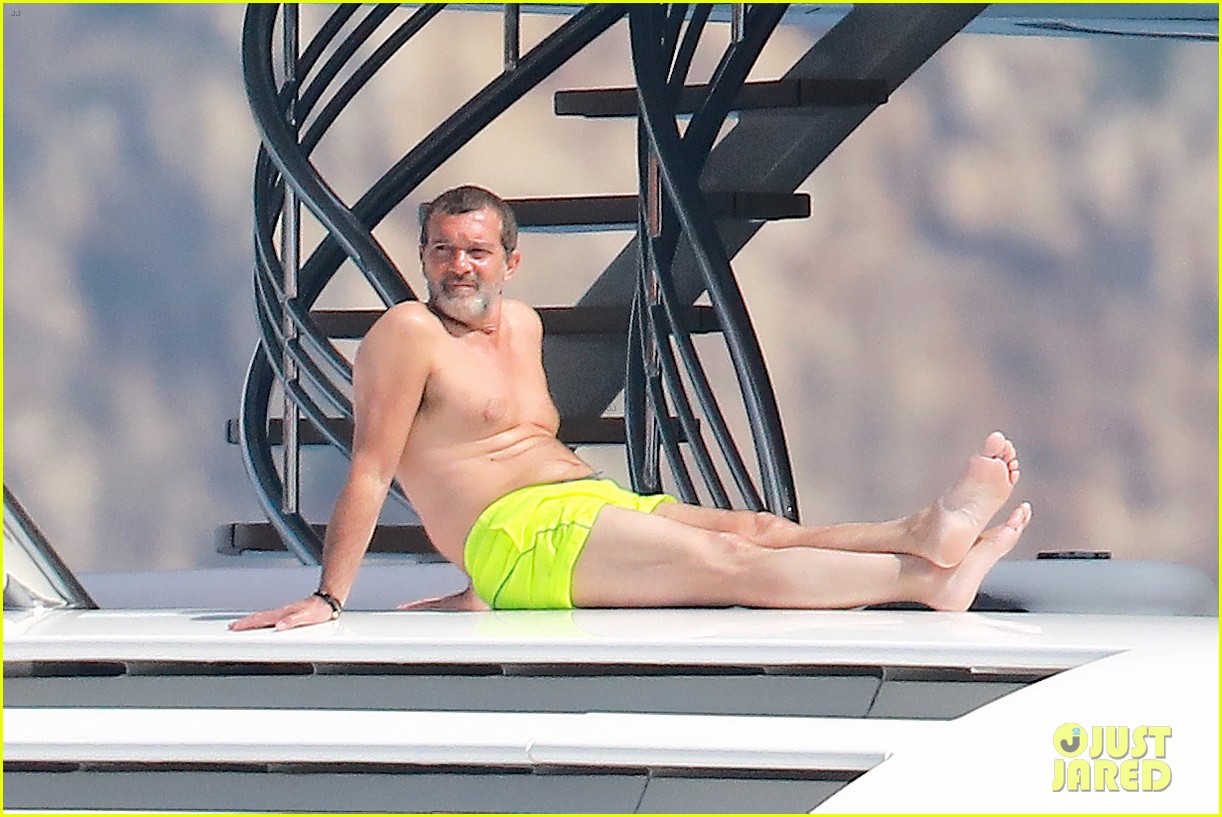 antonio banderas hangs out shirtless on a yacht in monaco 05