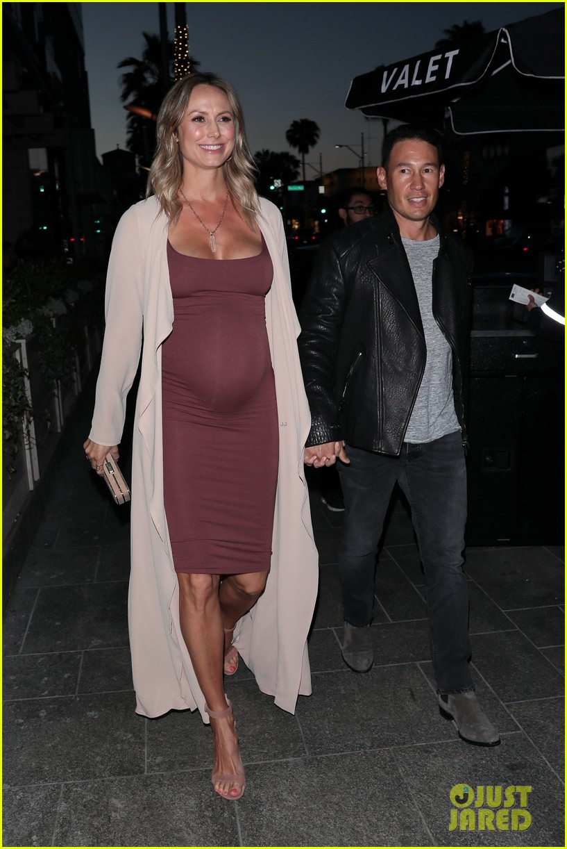 Pregnant Stacy Keibler Shows Off Baby Bump in FormFitting Dress