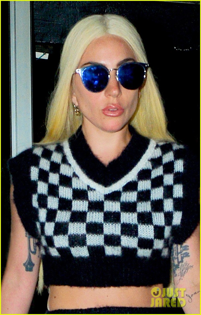 lady gaga rocks chic checkered look for night out christian carino 04