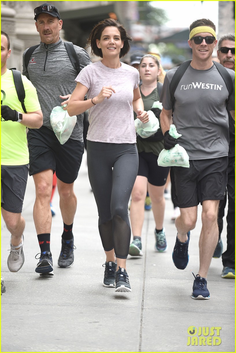 katie holmes takes part in global running day in nyc 10