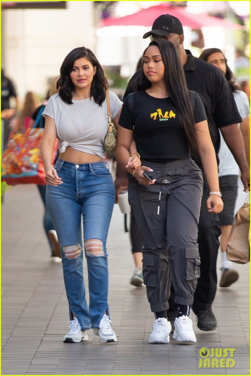 kylie jenner rocks white crop top for lunch with jordyn woods 044097766