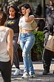 kylie jenner rocks white crop top for lunch with jordyn woods 01