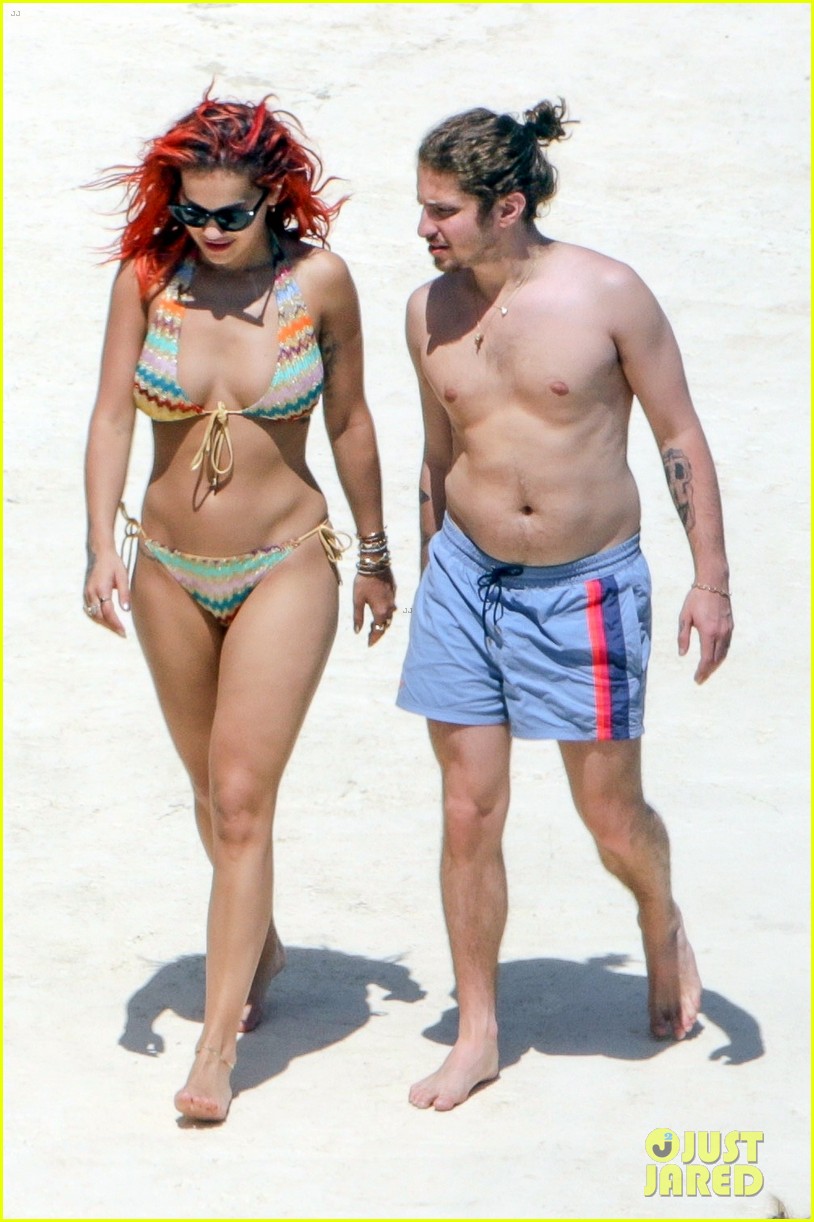 rita ora flaunts her figure in colorful bikini with boyfriend andrew watt in tuscany 104096347