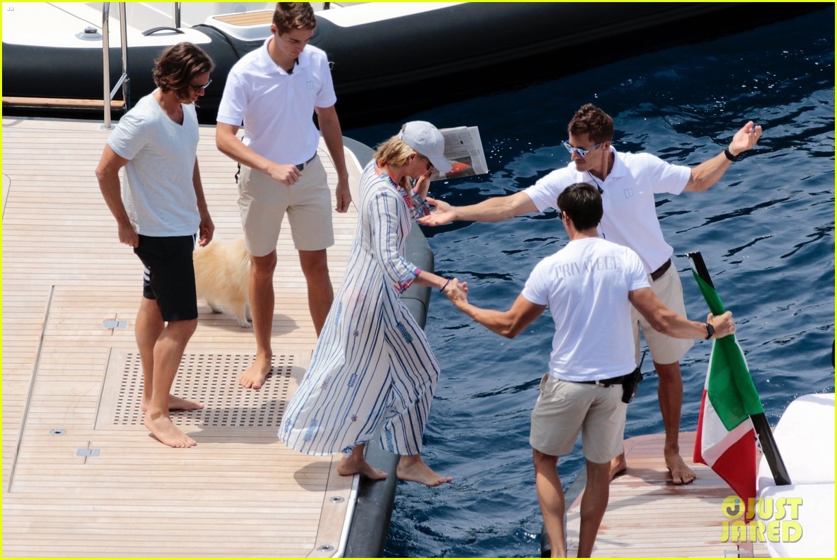 Paltrow Relaxes On a Yacht in Italy with Brad Falchuk Photo