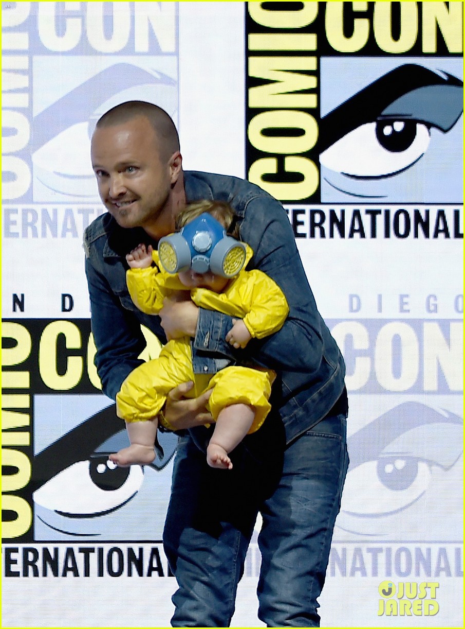 Aaron Paul Dresses Daughter Story in HazMat Suit for 'Breaking Bad