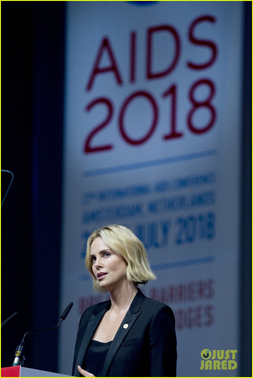charlize theron gives speech at international aids conference in amsterdam 124119763
