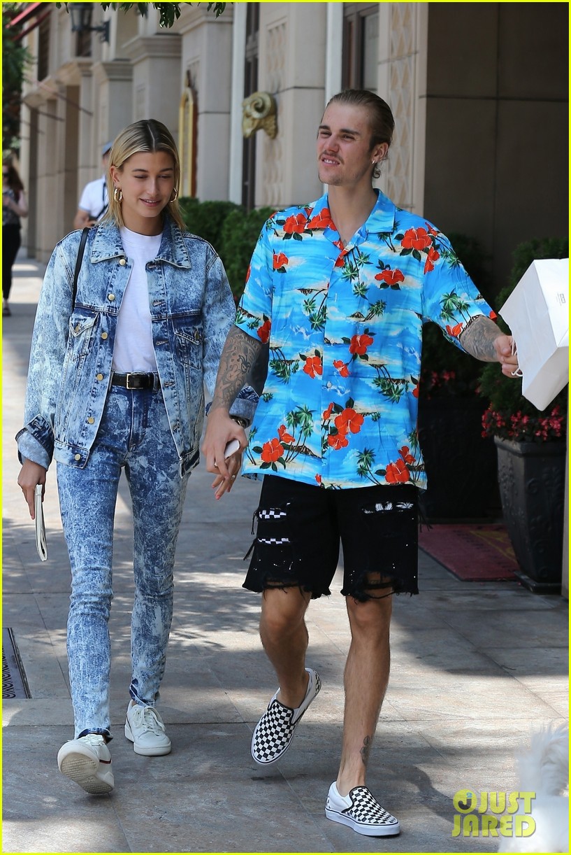 hailey baldwin wears denim outfit to church with justin bieber 064134581