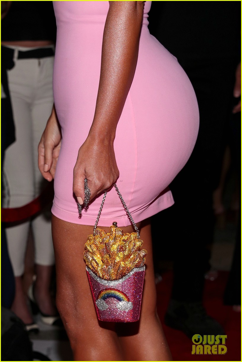 kim kardashian wears pink latex dress for red carpet outing 044132930