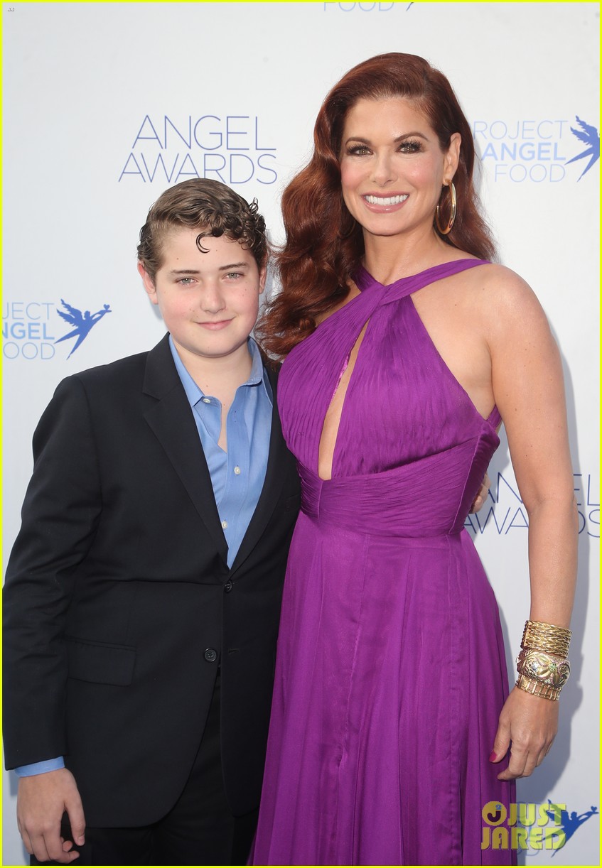 debra messing is joined by son roman at angel awards 02