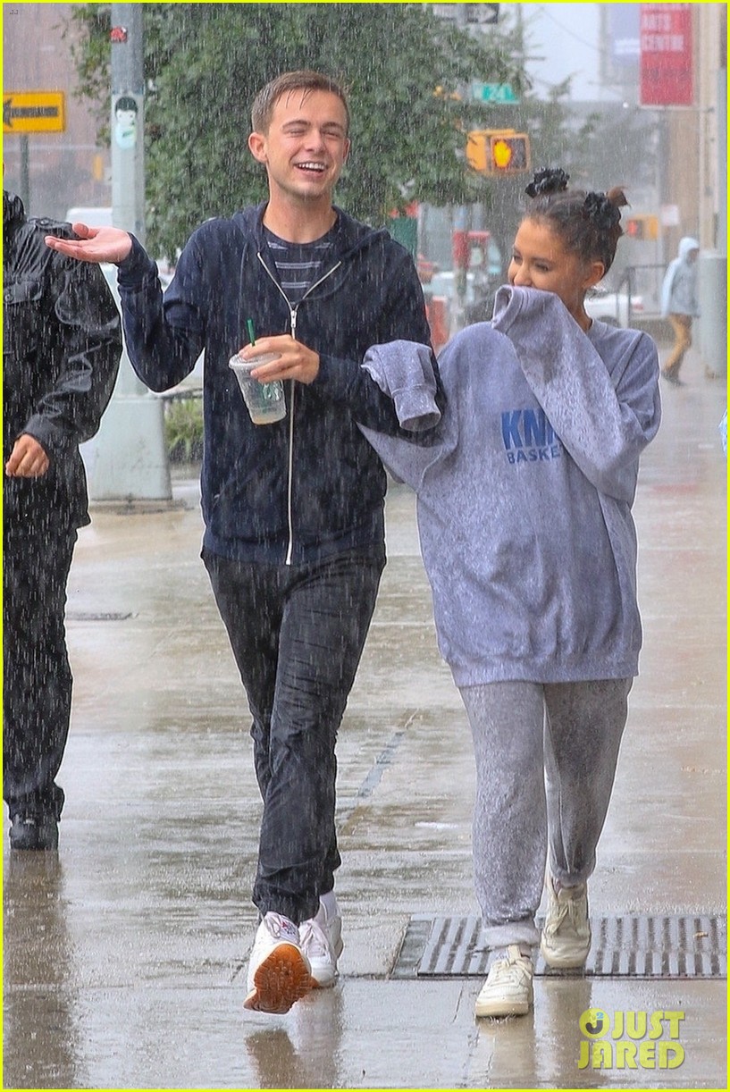 ariana grande friends get drenched rain storm 484149701