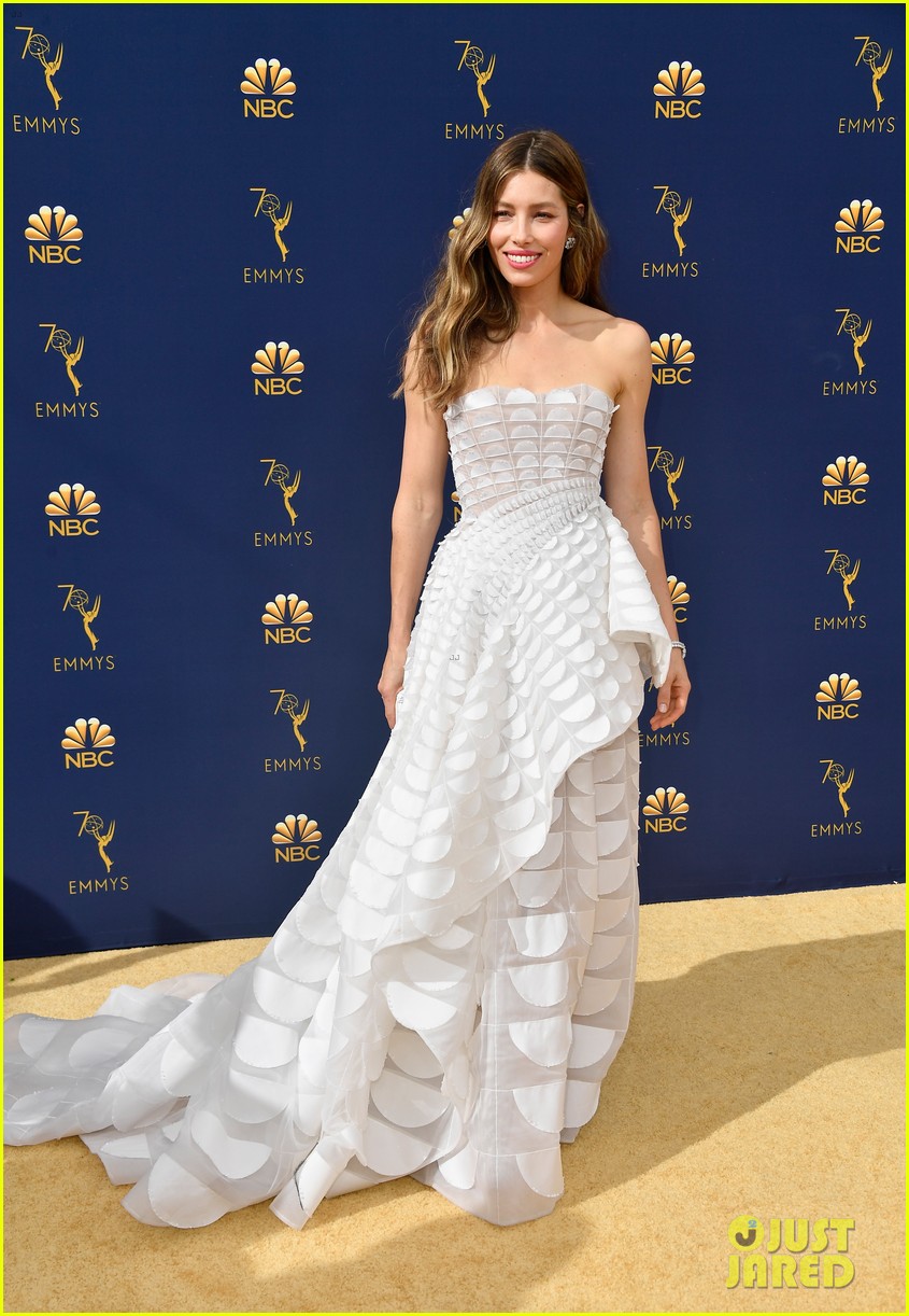Jessica Biel Gets Husband Justin Timberlake's Support at Emmys 2018