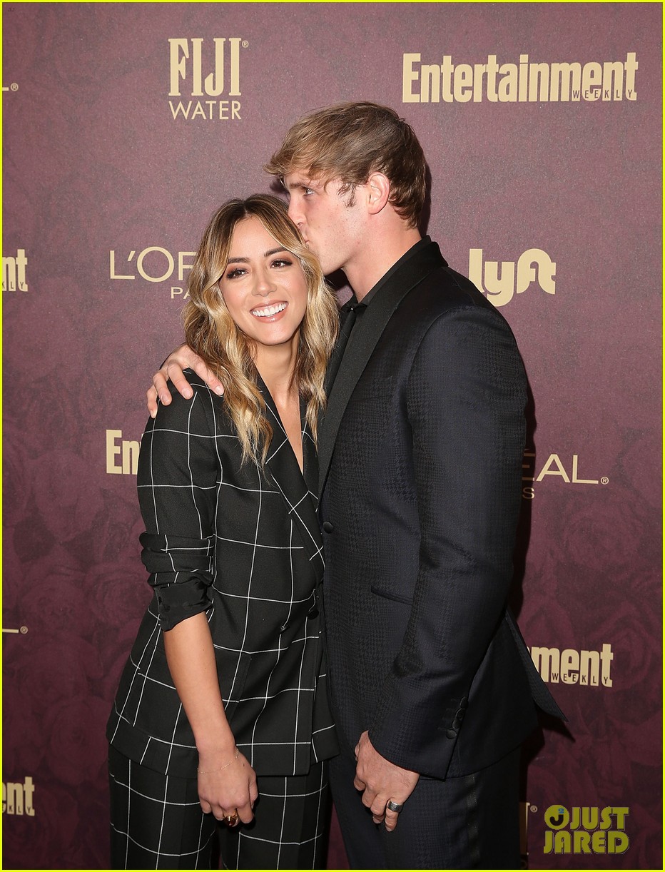 chloe bennet logan paul show affection at ew pre emmys party 03