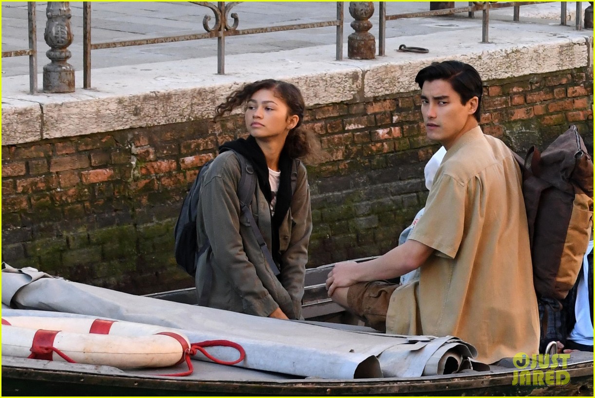 tom holland and zendaya film spider man far from home in the canals in italy354155388
