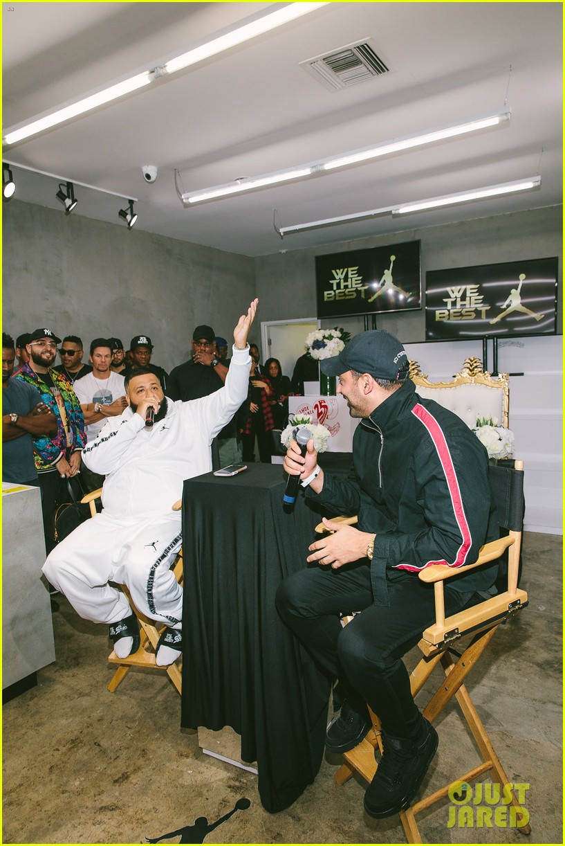 dj khaled gets support from mark wahlberg at air jordan 3 unveiling 044154044