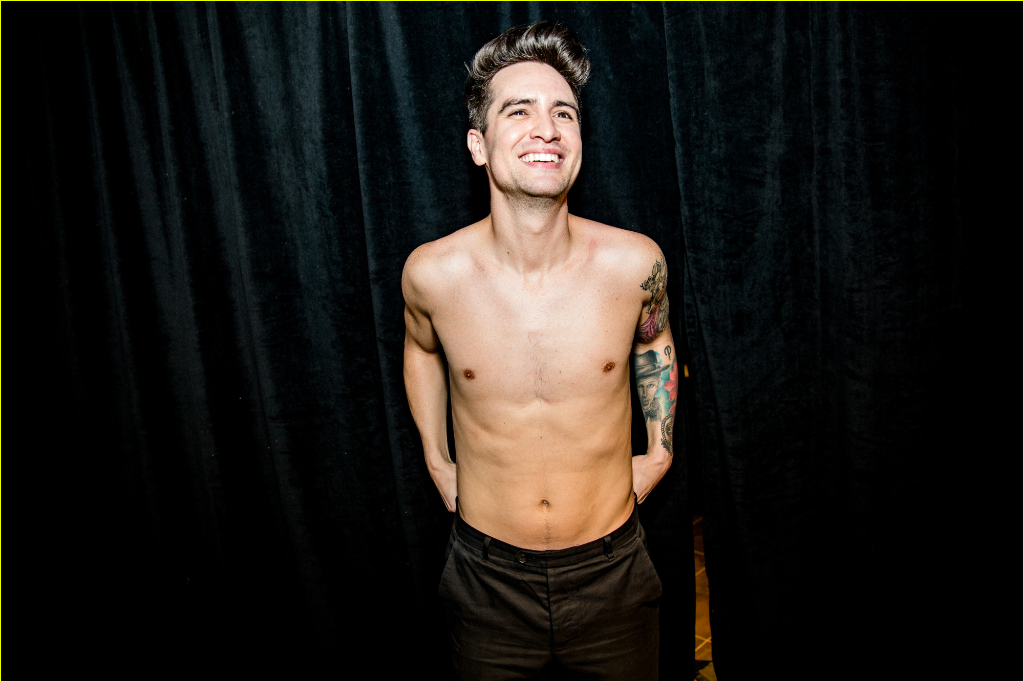 brendon urie looks so hot going shirtless backstage at iheartradio4151748