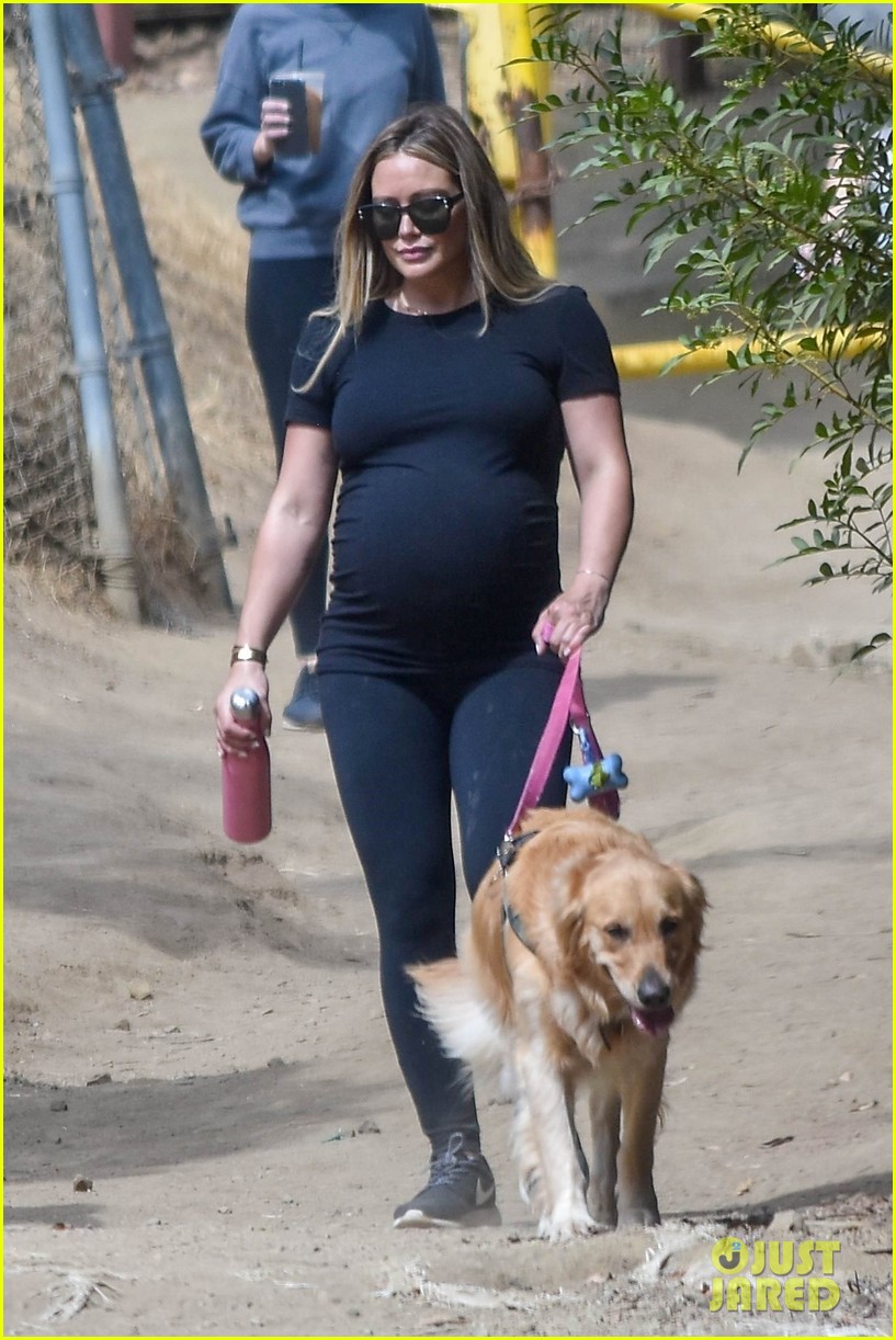 Pregnant Hilary Duff & Boyfriend Matthew Koma Take Their Dogs for a