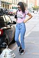 kendall jenner sports pink crop t shirt for trip to the movies06