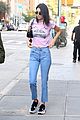 kendall jenner sports pink crop t shirt for trip to the movies08