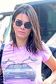 kendall jenner sports pink crop t shirt for trip to the movies10
