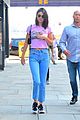 kendall jenner sports pink crop t shirt for trip to the movies11
