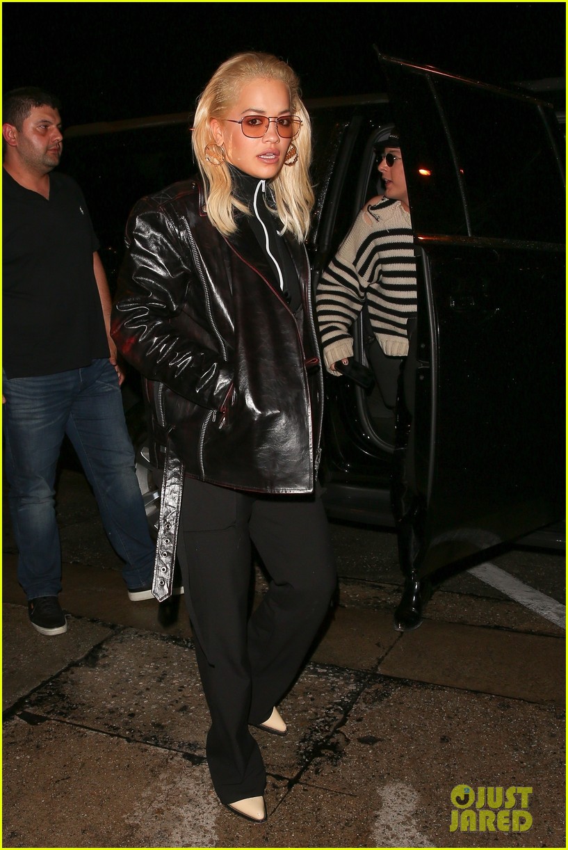 rita ora rocks leather outfit for dinner in weho 01