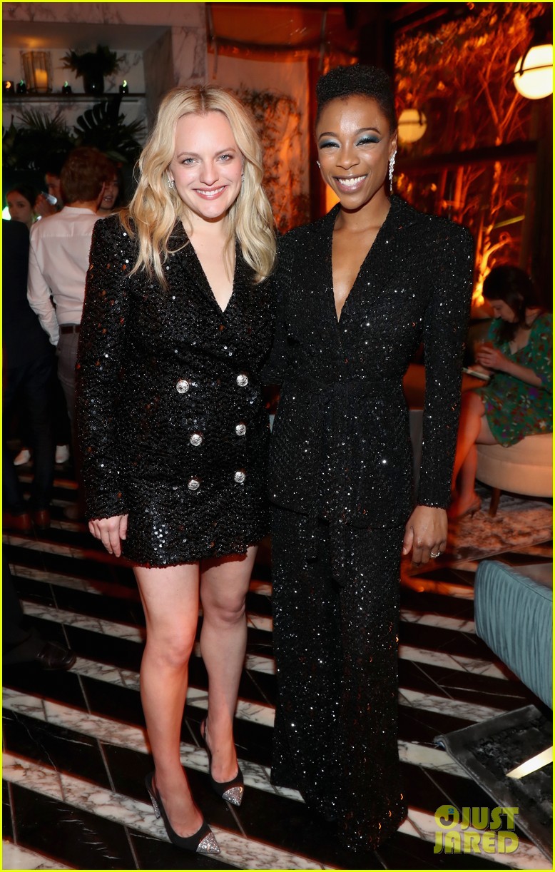 elisabeth moss samira wiley joey king step out for hulu holiday party 02