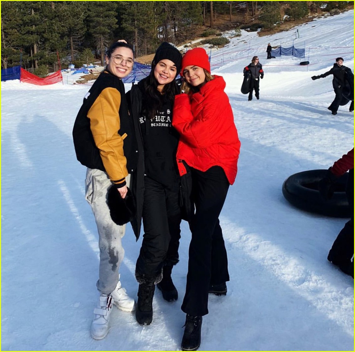 selena gomez goes snow tubing with her friends 01