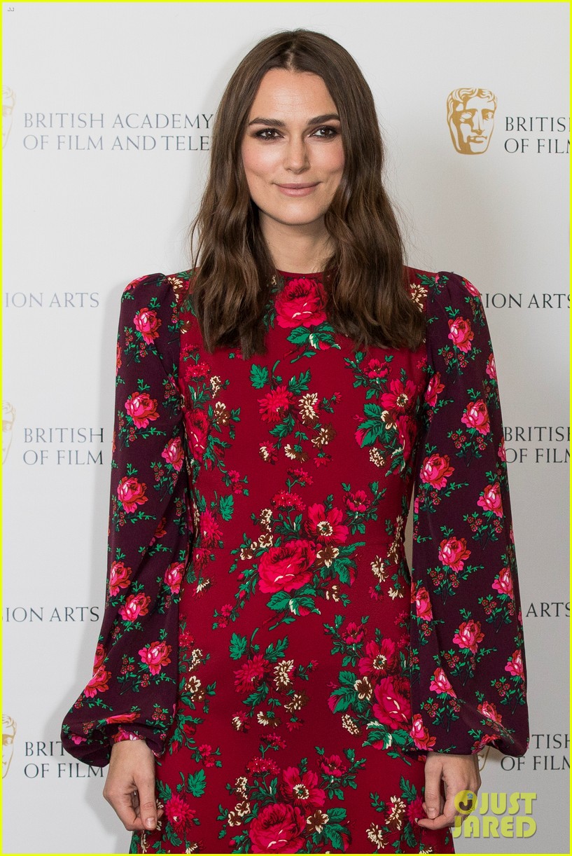 keira knightley is fresh in floral dress at bafta photo call 094199744
