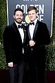 lucas hedges suits up for golden globes 2019 with boy erased writer garrard conley 03
