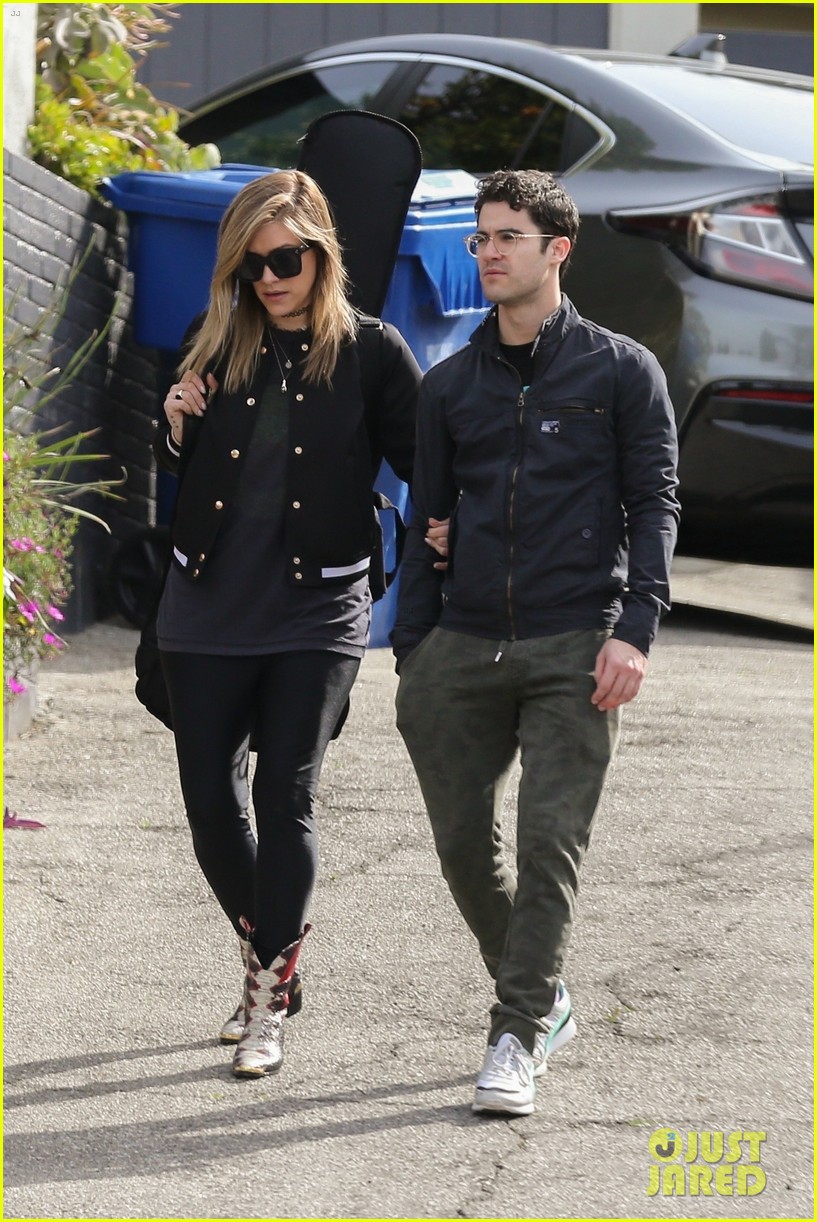 darren criss steps out with mia swier 124239364