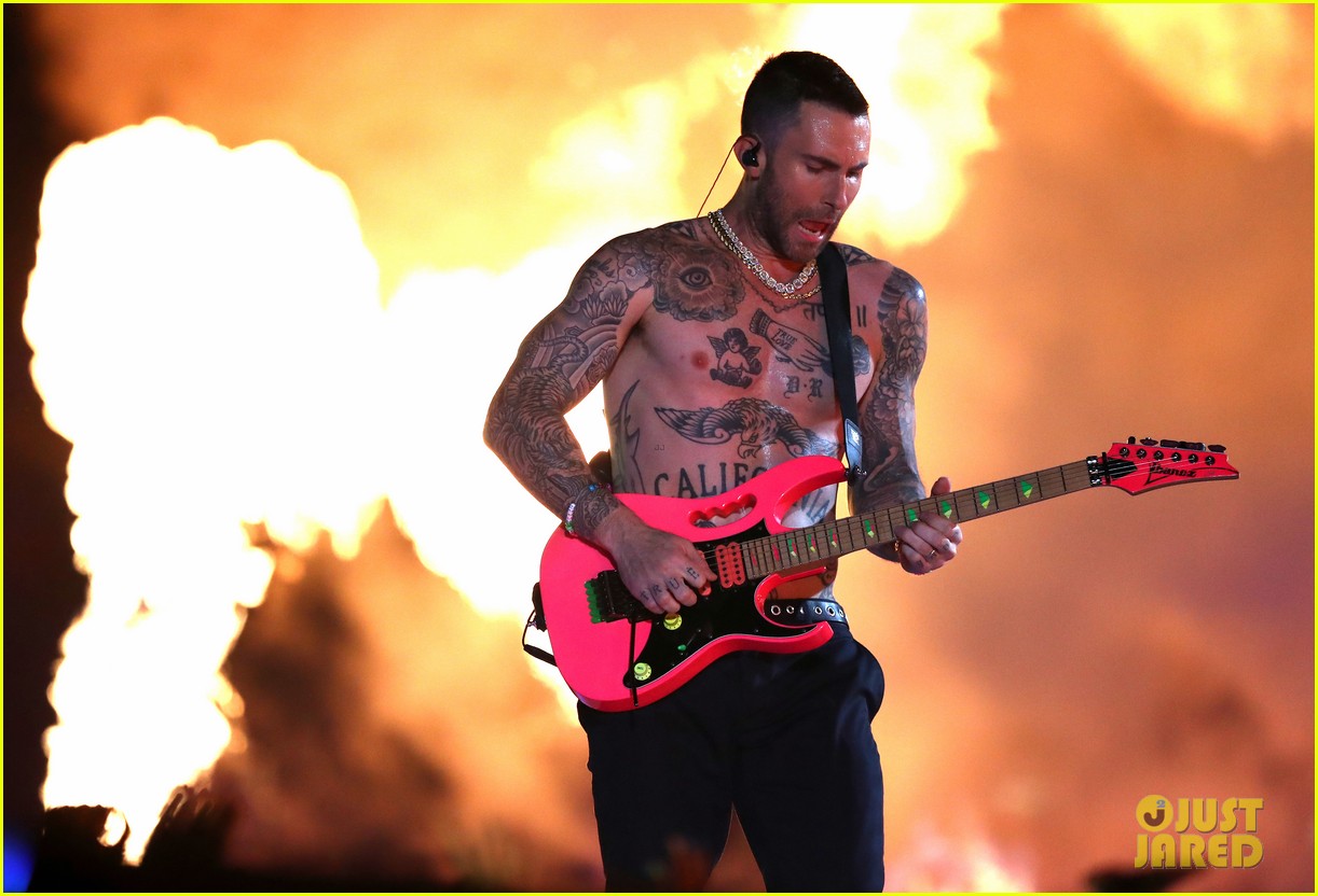 Adam Levine's Hottest Shirtless Photos from Super Bowl 2019! Photo