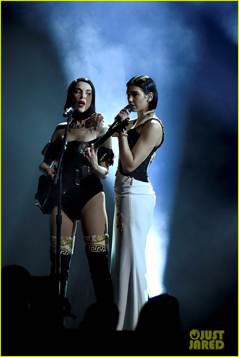 dua lipa st vincent perform medley of their songs at grammys 144236819