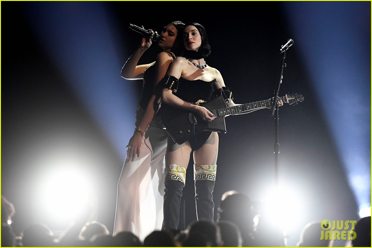 dua lipa st vincent perform medley of their songs at grammys 154236820