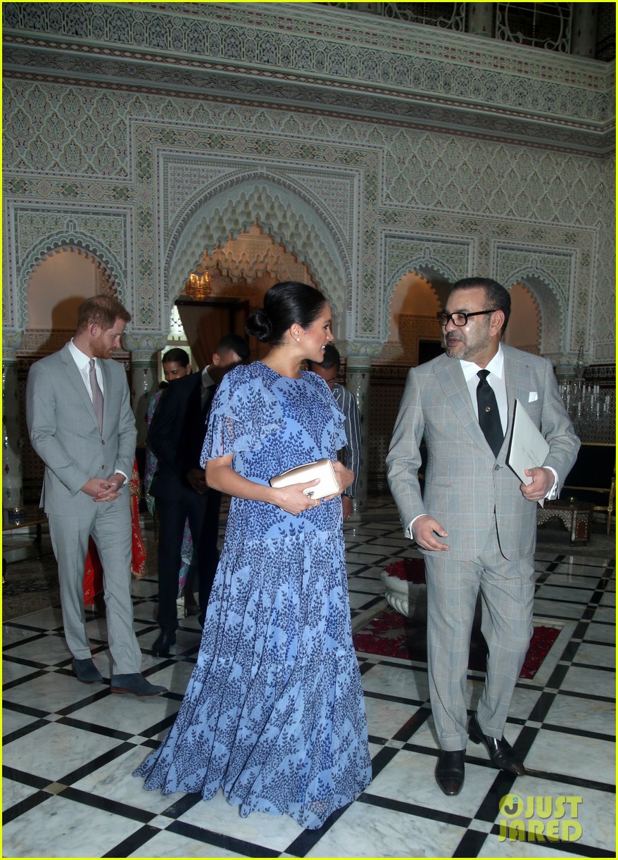 Meghan Markle & Prince Harry Meet With the King of Morocco Photo