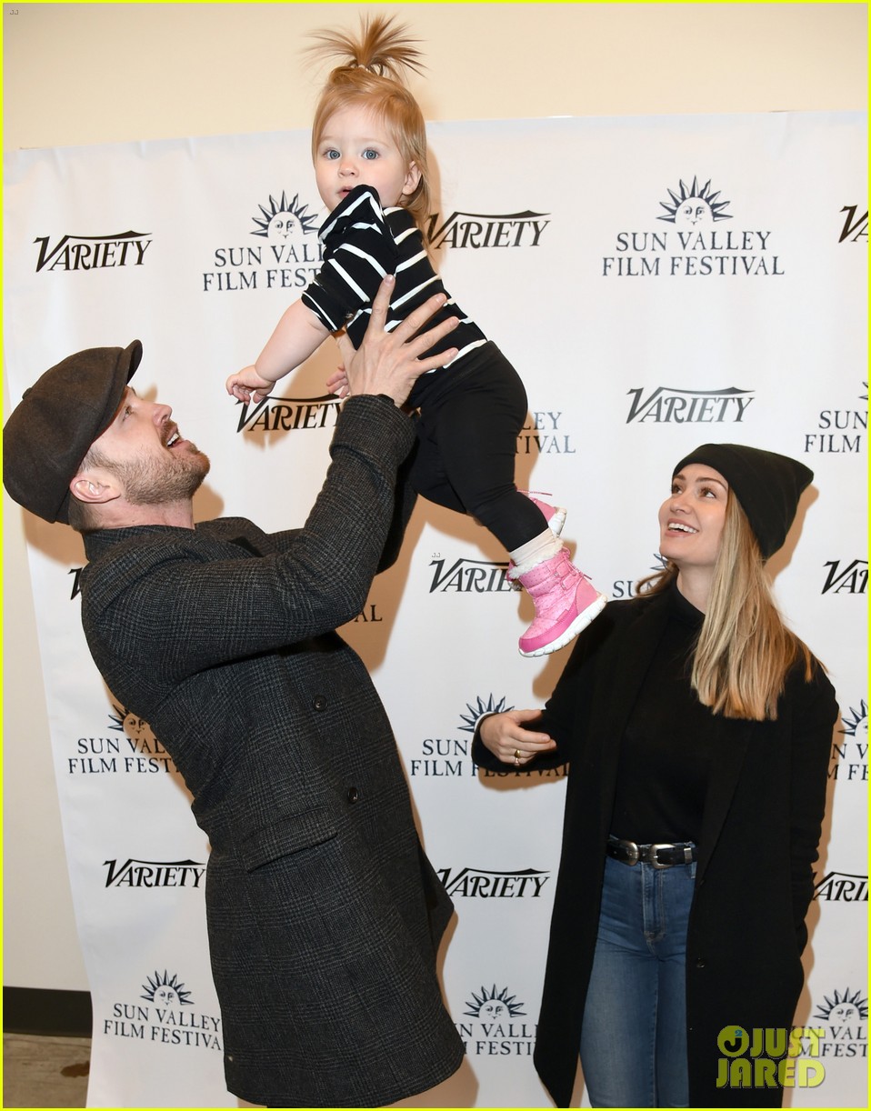 Aaron Paul Joined By Wife Lauren & Daughter Story at Sun Valley Film