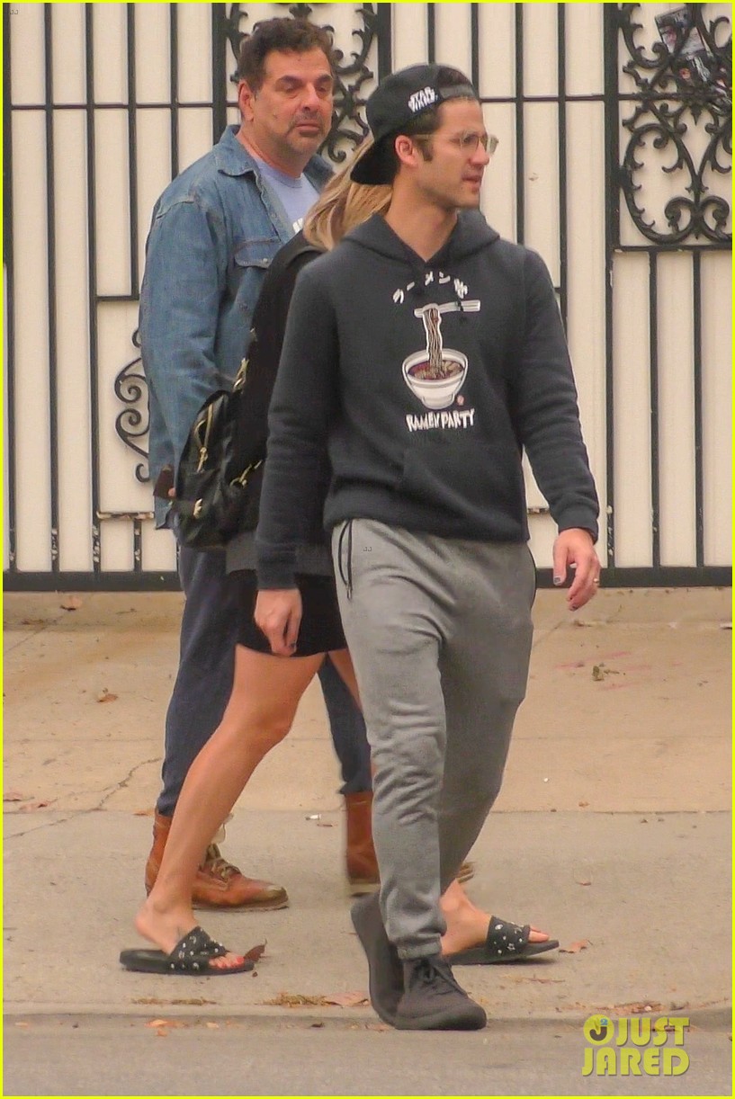 darren criss joins wife mia swier and friend for weekend outing 01