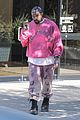 kanye west rocks bright pink outfit for day at the office 05