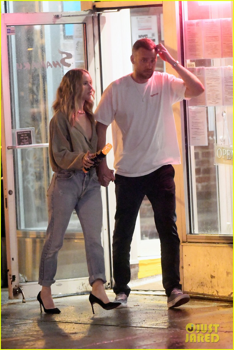 Jennifer Lawrence & Fiance Cooke Maroney Brave Rainy Weather for Dinner