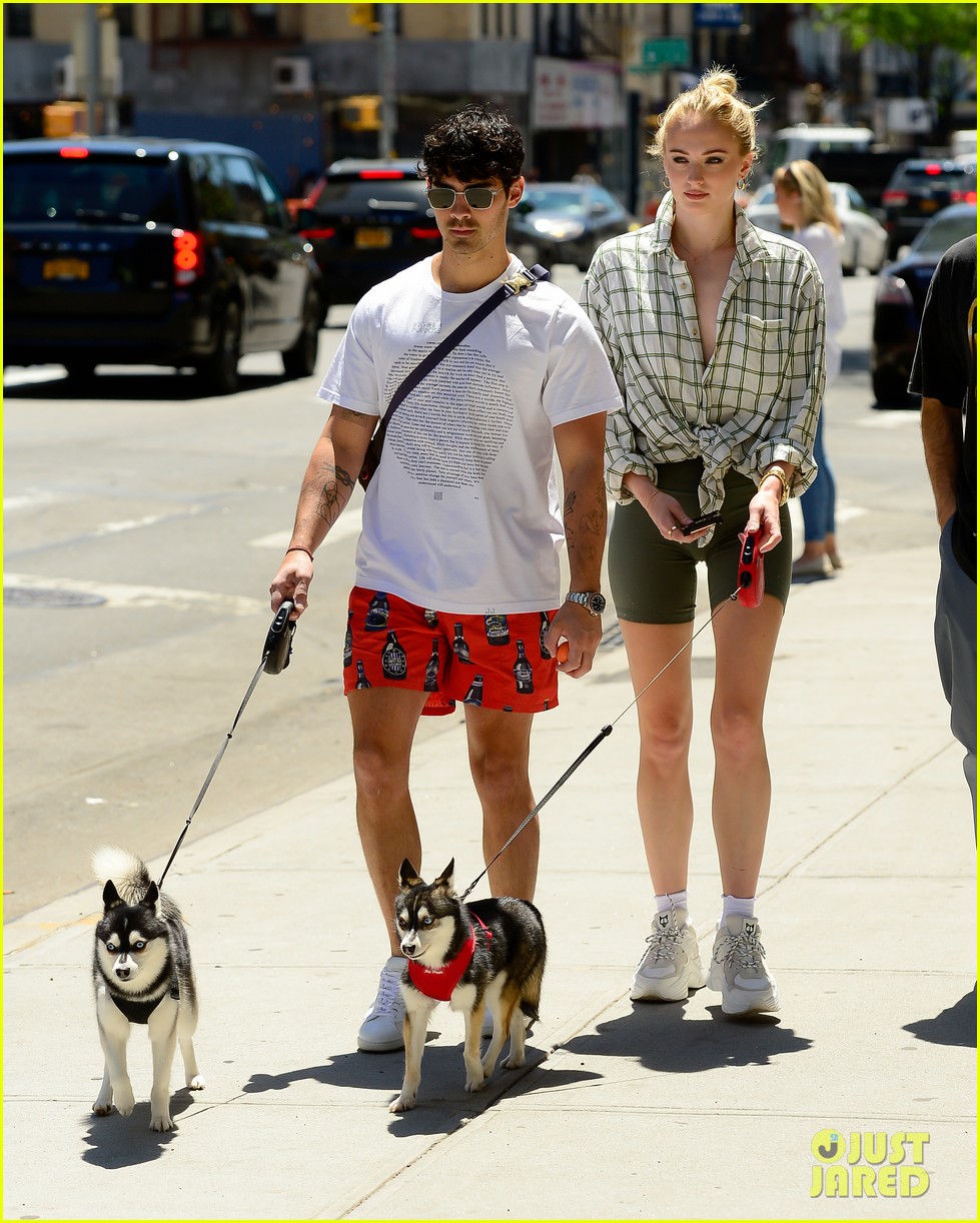 joe jonas sophie turner take their dogs for a walk in nyc 01