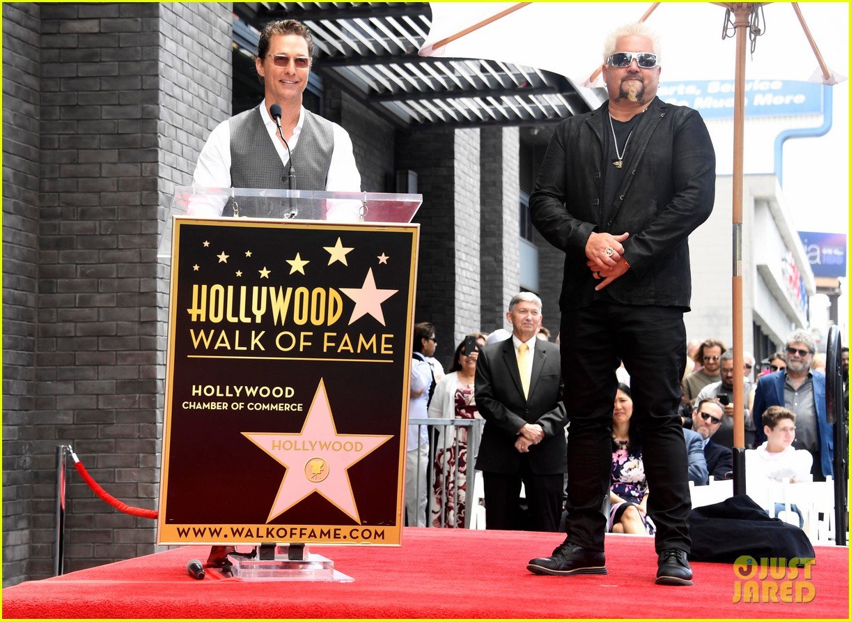 matthew mcconaughey helps present guy fieri with star on hollywood walk of fame 074296937