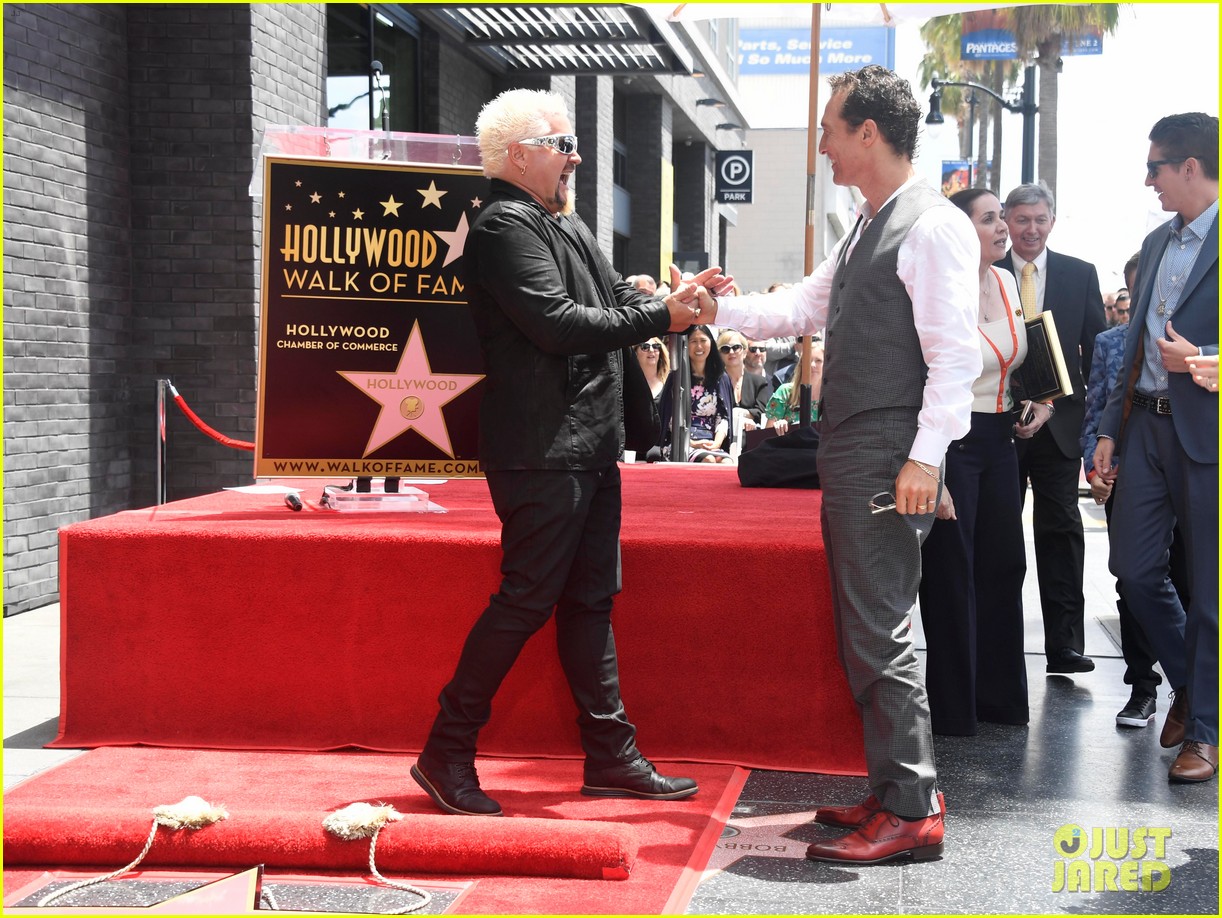 matthew mcconaughey helps present guy fieri with star on hollywood walk of fame 154296945