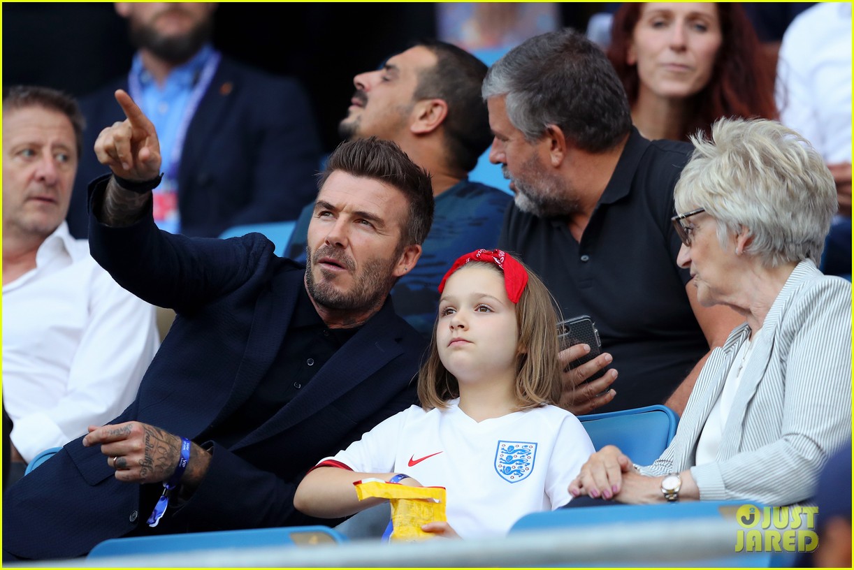 David Beckham Shares a Kiss with Daughter Harper at Women's World Cup