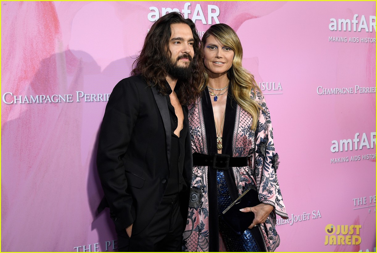 Heidi Klum Couples Up with Fiance Tom Kaulitz at amfAR Gala in Paris