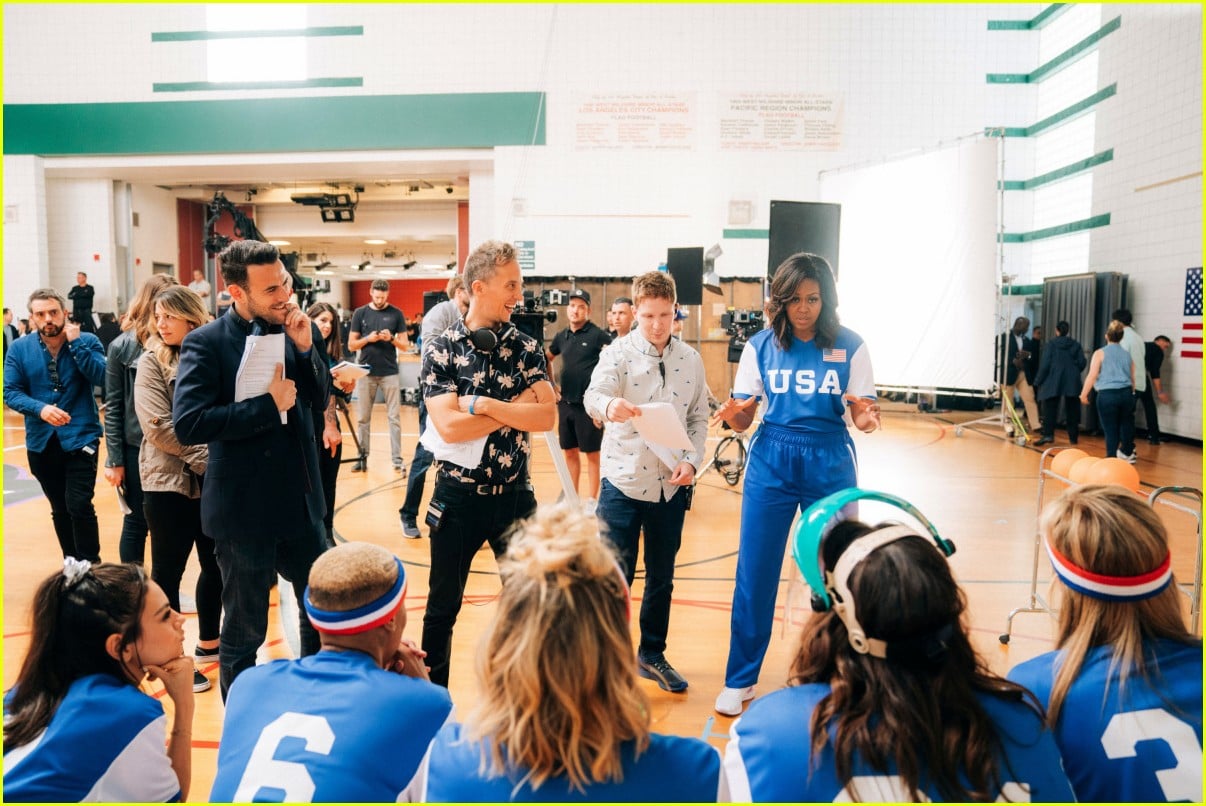 Michelle Obama & James Corden Face Off in a CelebrityFilled Dodgeball Match Watch Now! Photo