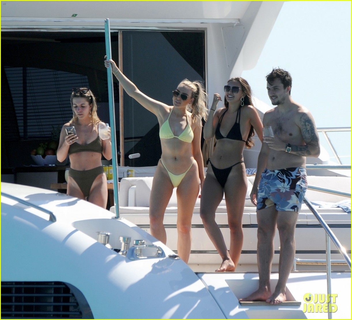 perrie edwards alex oxlade chamerlain party boat friends 334304799